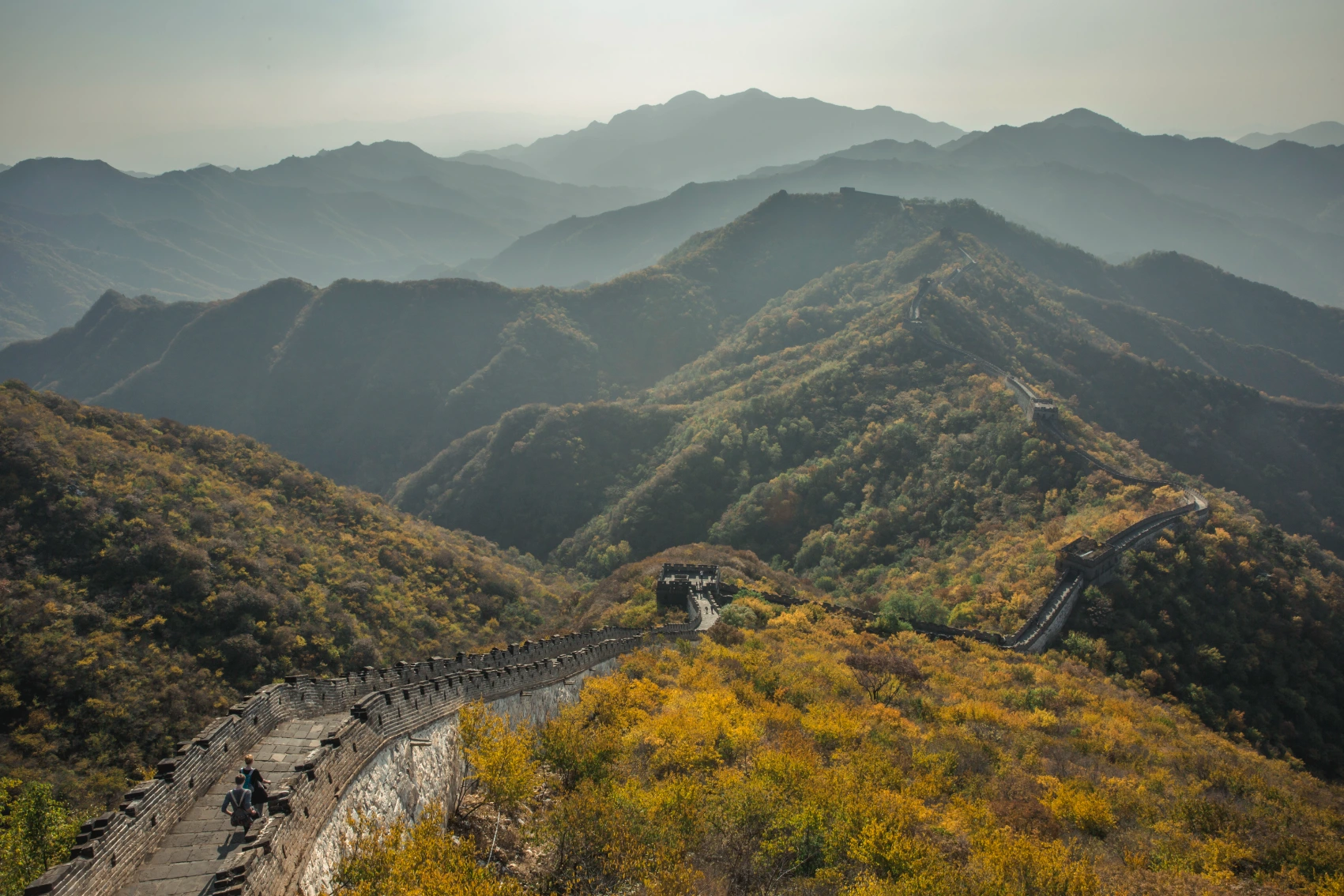 Great Wall of China Walkers on top of the Great Wall of China