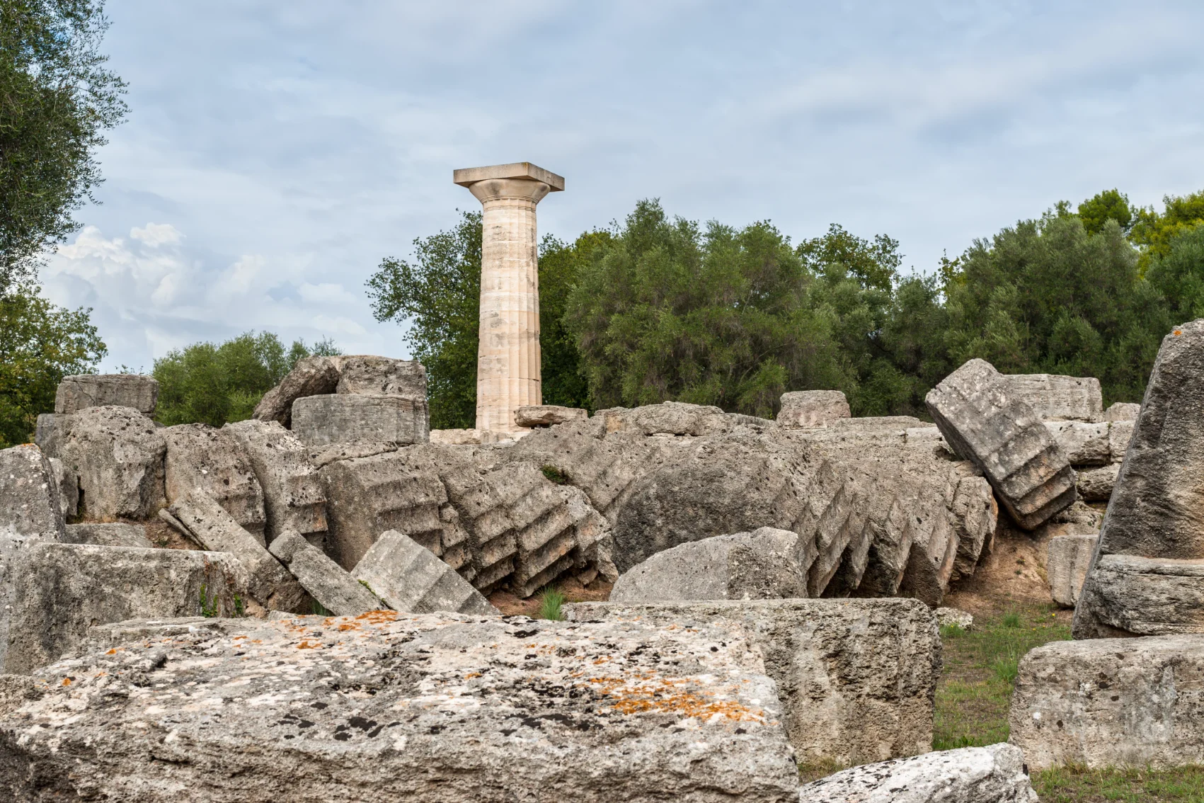 Ruins of the Temple of Zeus, Olympia Ruins of the Temple of Zeus in Olympia, Greece