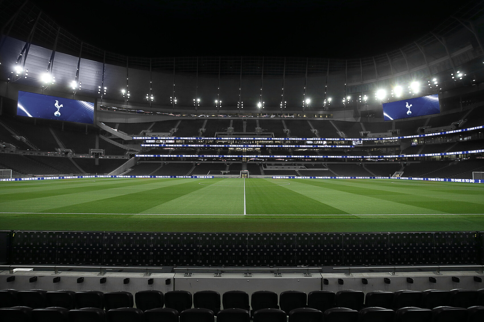 The view from the halfway line at a football game