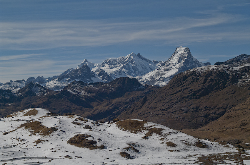 view of snow-capped peaks.