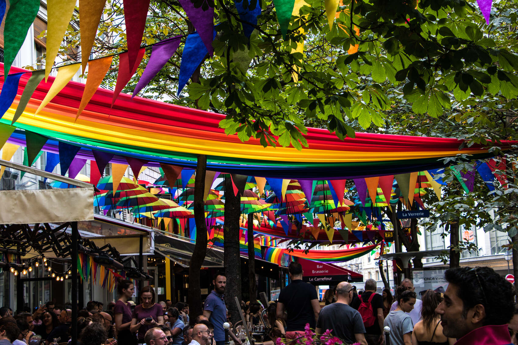 The bright colours of Le Marais, a district of Paris London