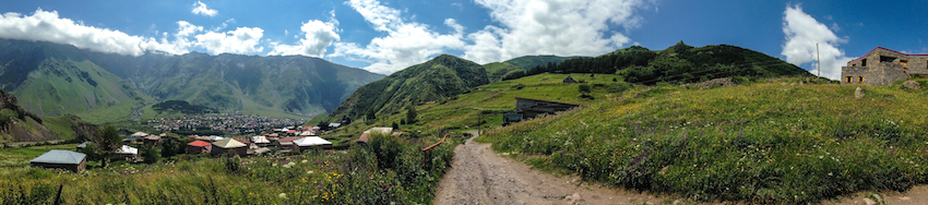 Panorama of Kazbegi. Photo courtesy Borders of Adventure