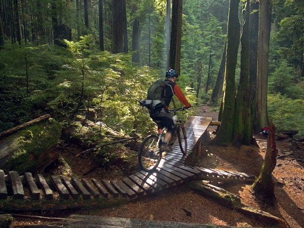 Shredding the trails. Photo courtesy David Laporte.
