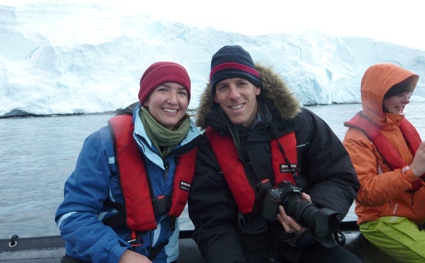 Dan and Audrey in Antarctica