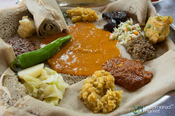 <p>A typical Ethiopian fasting plate or <em>yetsom beyanetu</em>. No fear of being hungry after this.</p> A typical Ethiopian fasting plate or yetsom beyanetu. No fear of being hungry after this.