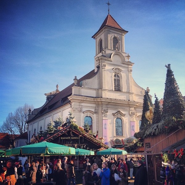 Ludwigsburg’s Christmas market in full lunchtime swing. 