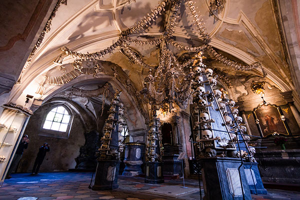 <p>Interior of Kutna Hora’s Sedlec Ossuary. Photo courtesy of Genevieve Hathaway.</p> Interior of Kutna Hora’s Sedlec Ossuary.
