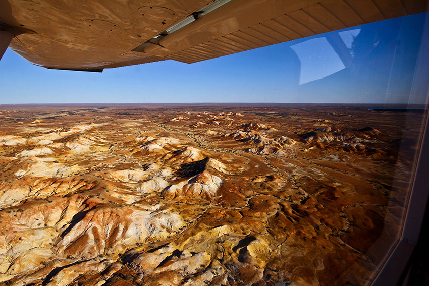 The view from my flight over the Painted Hills.