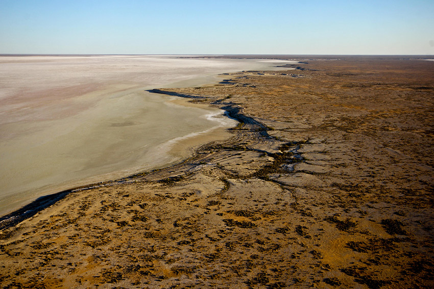 Lake Eyra from the air.