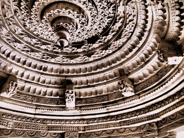 Carved marble at the Ranakpur Jain temple outside of Udaipur.