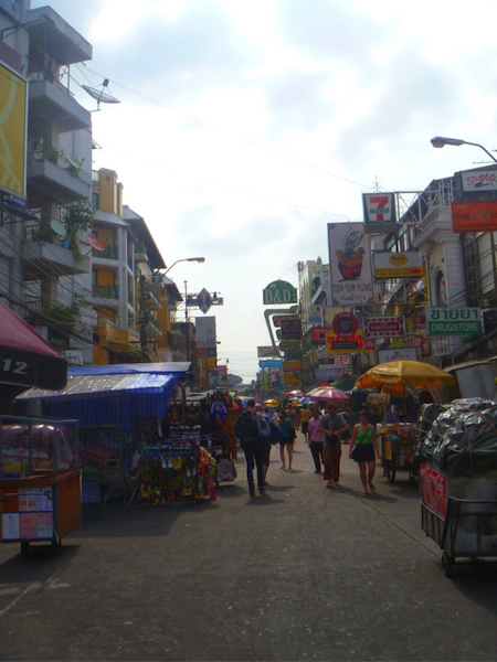<p>Walking down Khao San Road, Bangkok.</p> Walking down Khao San Road, Bangkok.
