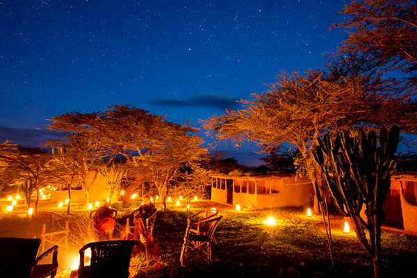 All around the campfire.