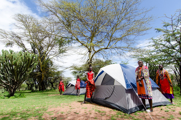 Right in the middle of everything. Tents in the village.