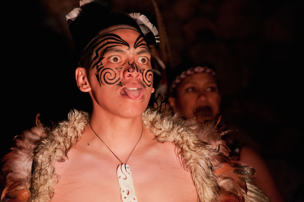 Maori dancer performing at the 2011 Rugby World Cup Final.