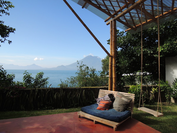 <p>Isla Verde’s outdoor yoga/meditation room (Santa Cruz La Laguna).</p> Isla Verde’s outdoor yoga/meditation room (Santa Cruz La Laguna).