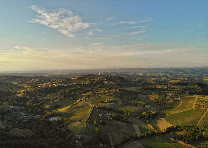 aerial view san gimignano