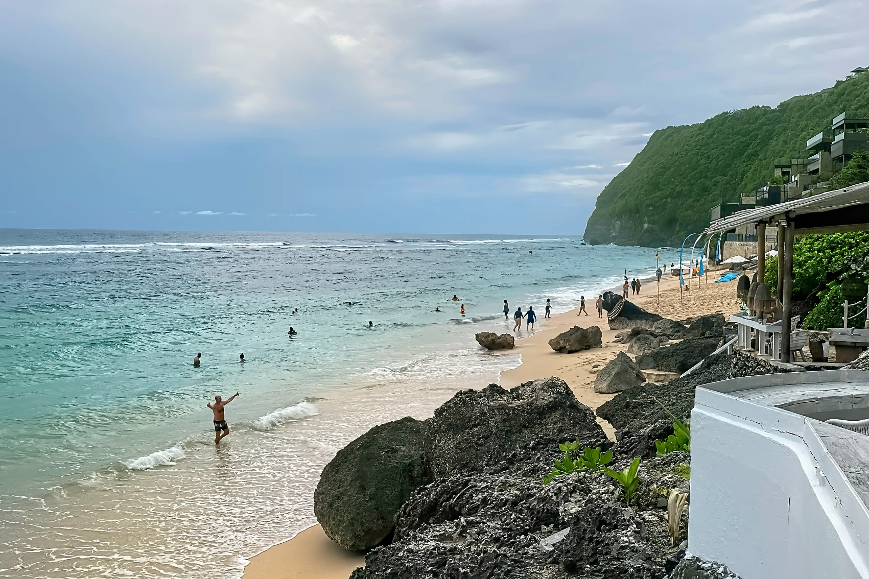 Karma Beach, Bali People enjoy the water at Karma Beach, Bali