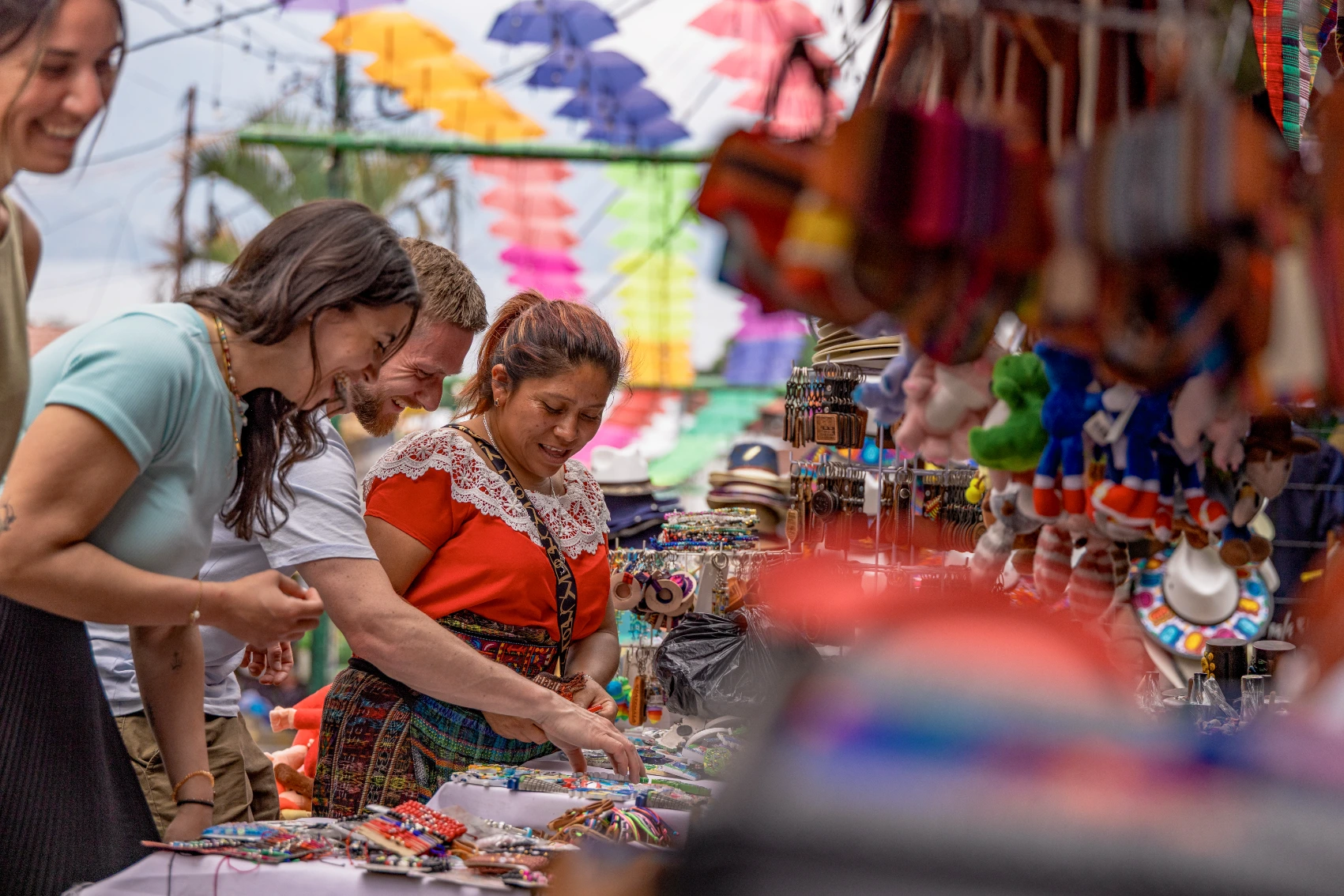Chichicastenango, Guatemala Travellers shop in the markets of Chichicastenango, Guatemala