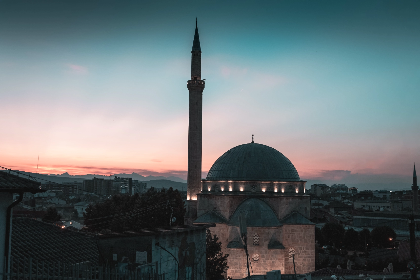 Sinan Pasha Mosque, Kosovo Sinan Pasha Mosque at sunset in Kosovo