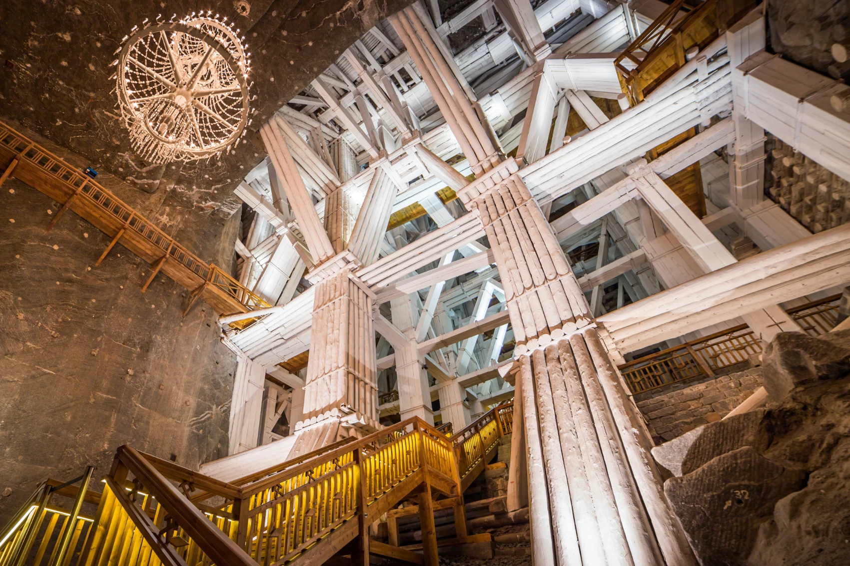 Cathedral-like interior of Wieliczka Salt Mine near Kraków, Poland