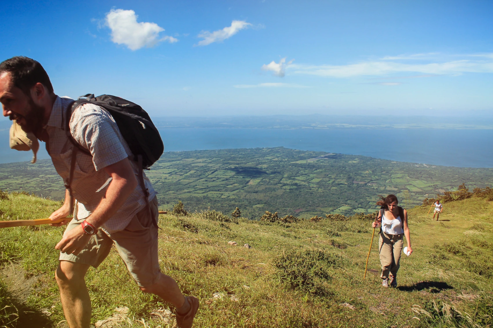Ometepe Island, Nicaragua A group of hikers climbs up Ometepe Island in Nicaragua