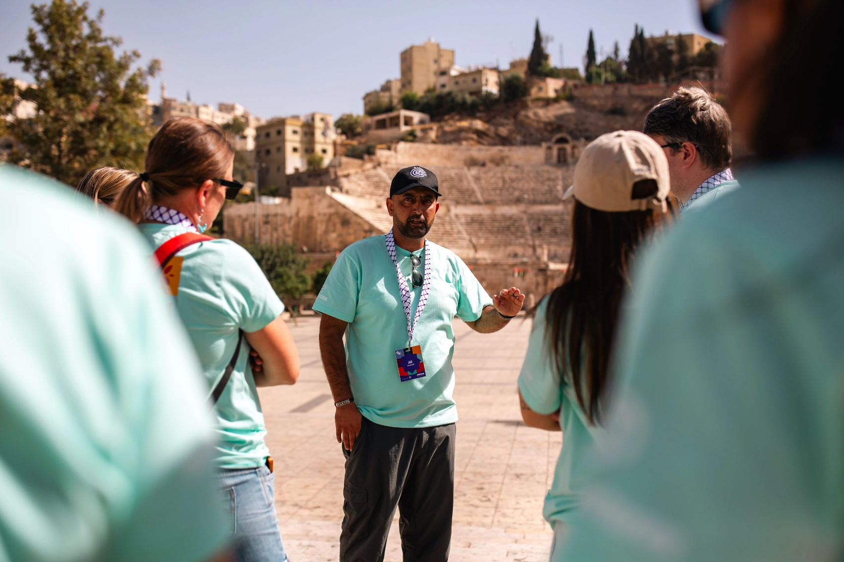 G Adventures in Jordan A group of travellers for GX Jordan visit the Citadel in Amman, Jordan