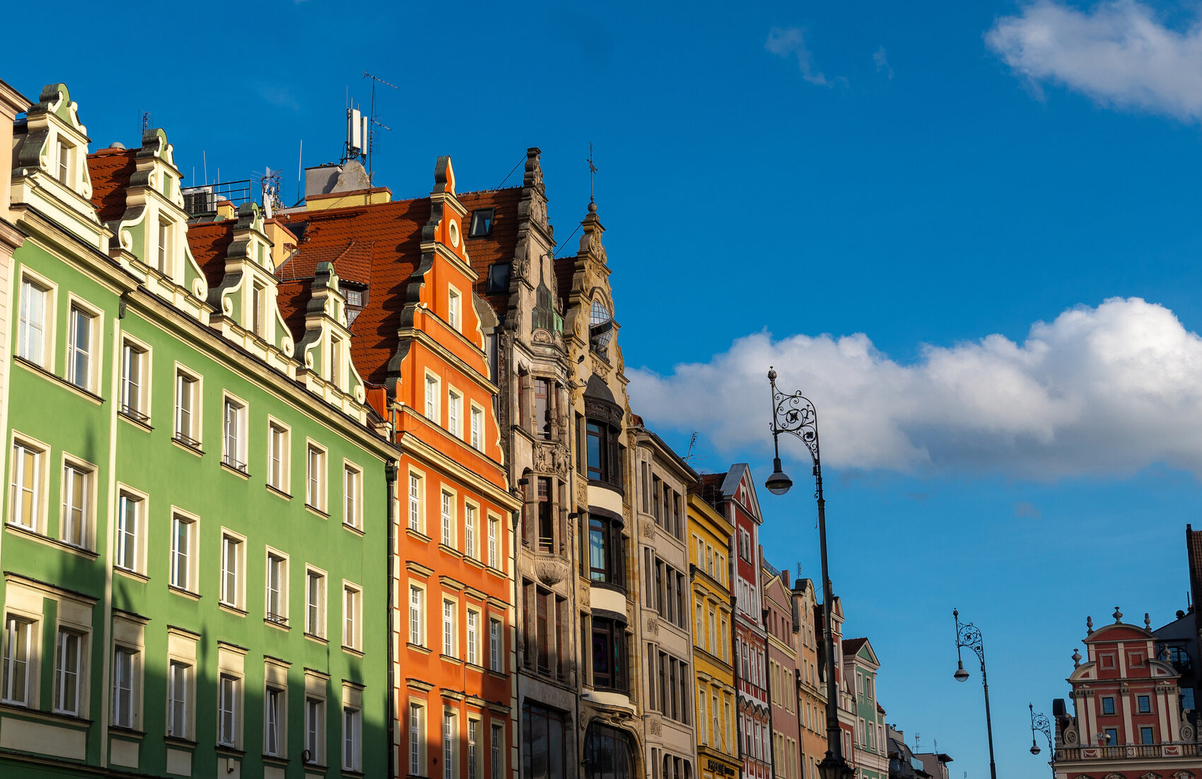 Colourful houses in Wrocław, Poland