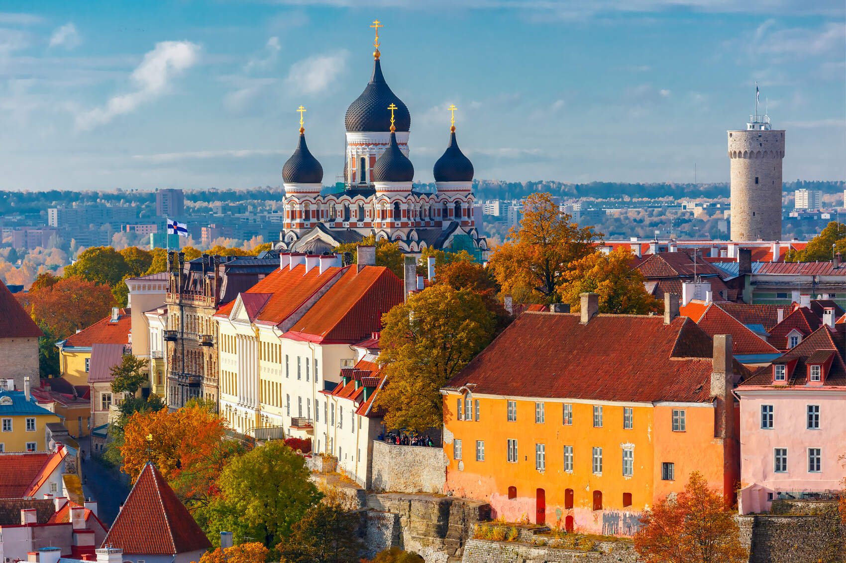 The buildings of Tallin in Estonia