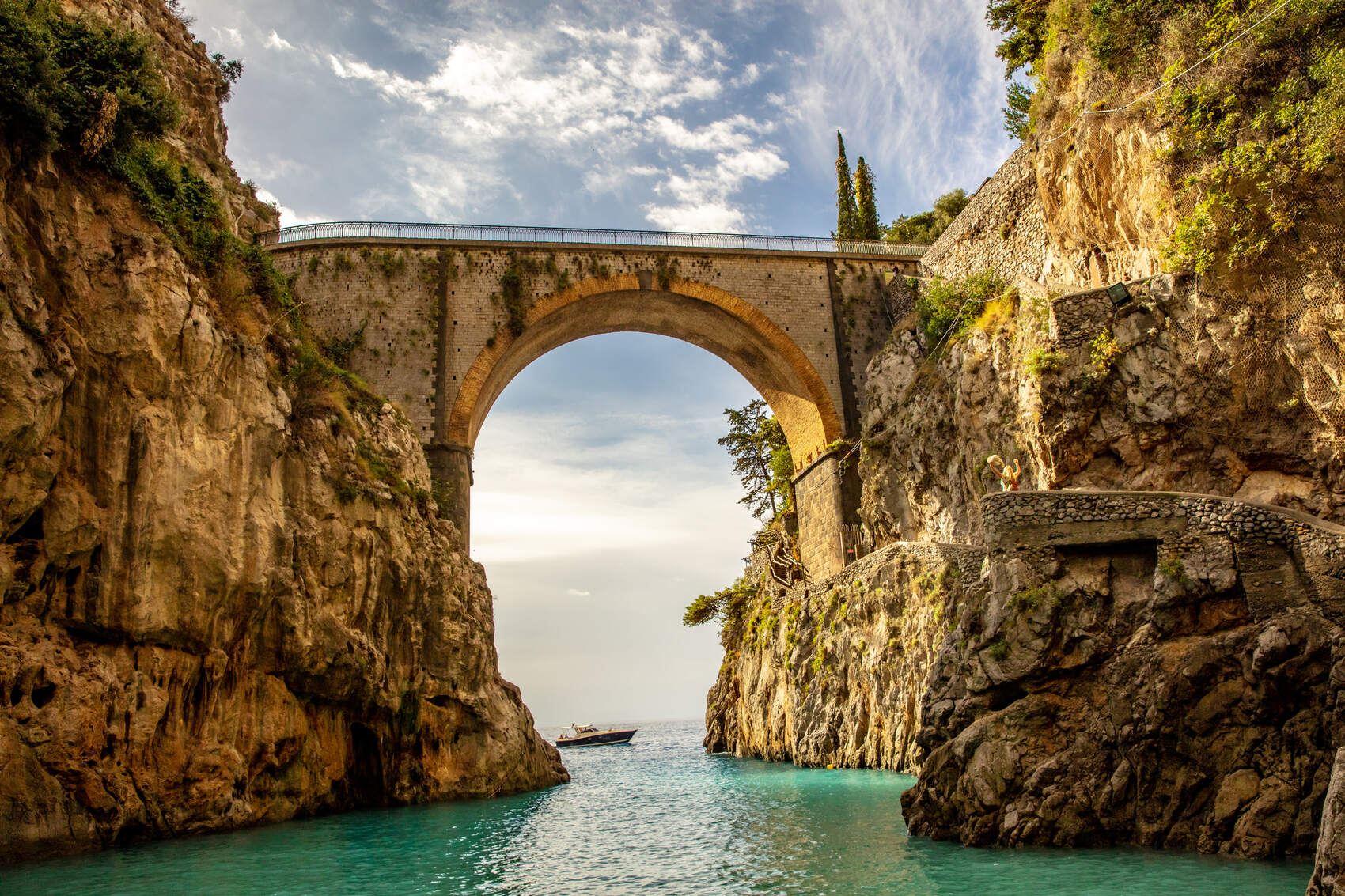 The famous Fiordo Di Furore Beach on the Amalfi Coast in Italy