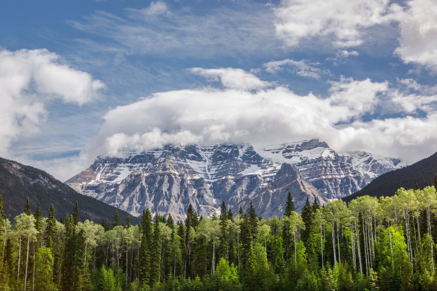 Mountains in Mount Robson Provincial Park in The Rockies, Canada