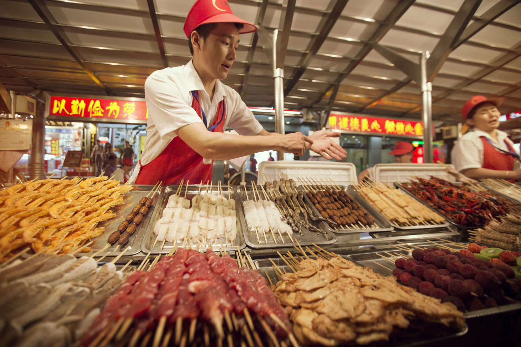 A man selling street food in Beijing, China