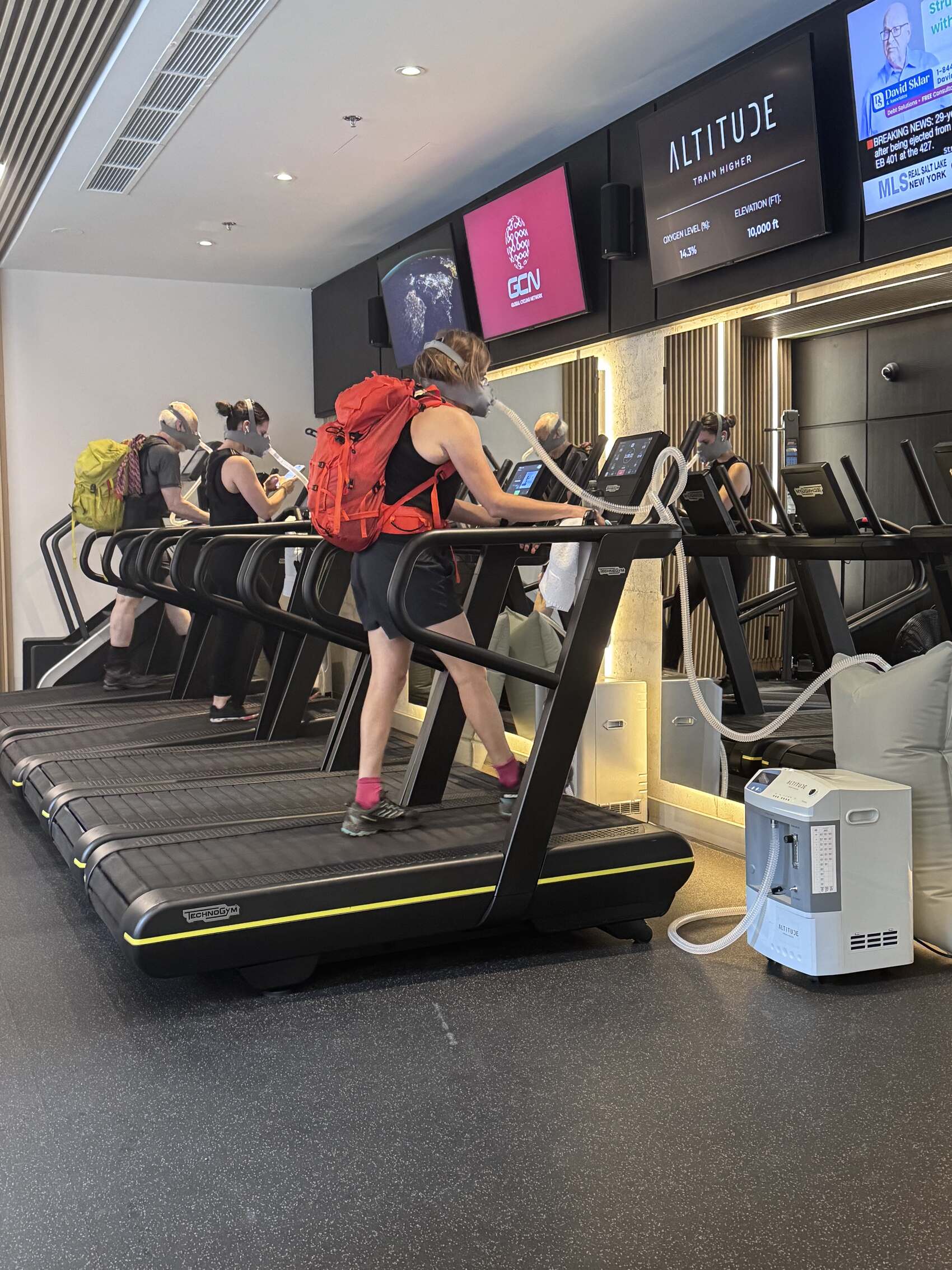 Traveller Jordan LoMonaco preparing at Altitude Athletic Training for the Salkantay Trek