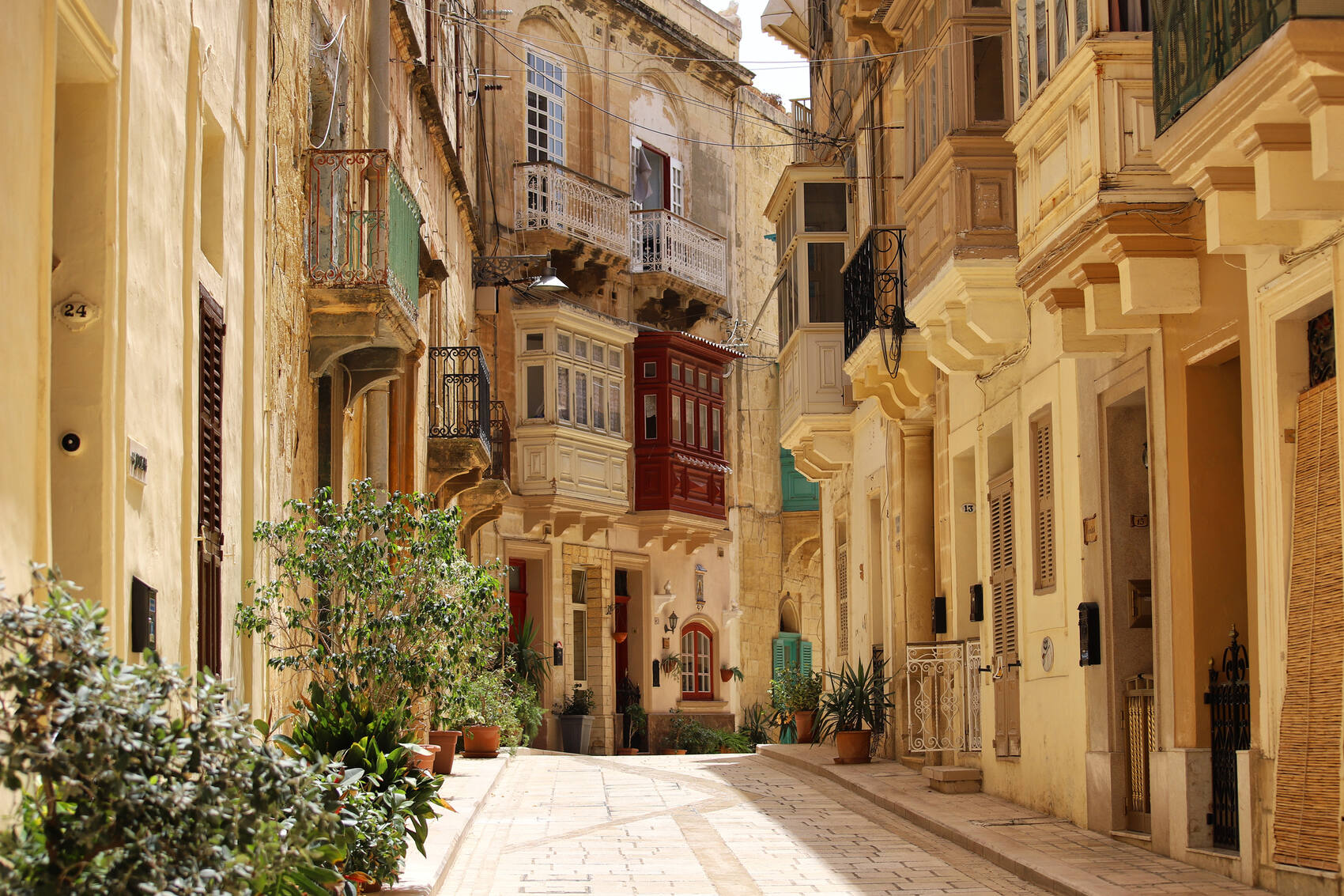 The scenic streets of Valletta in Malta