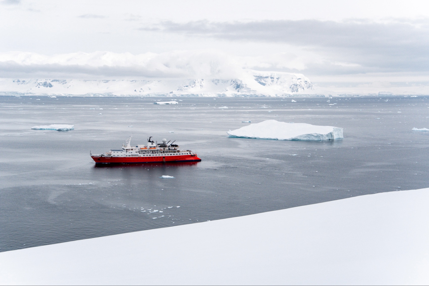 The expedition vessel used by G Adventures in Antarctica