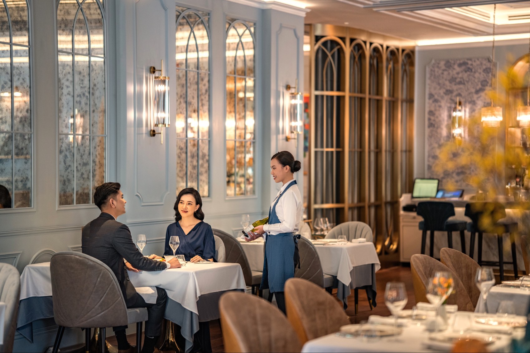 The Michelin-selected Le Beaulieu restauran at the Sofitel Legend Metropole in Hanoi, Vietnam