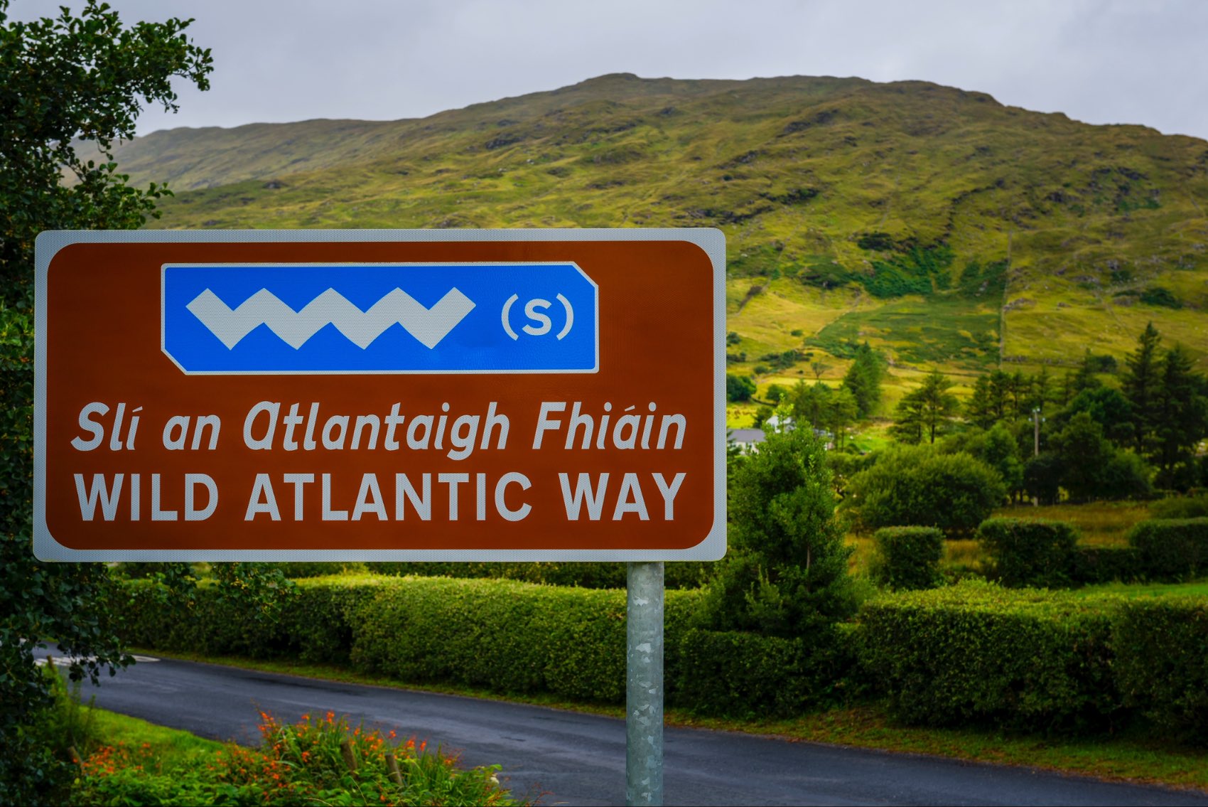 A sign saying you are starting on the Wild Atlantic Way in Ireland