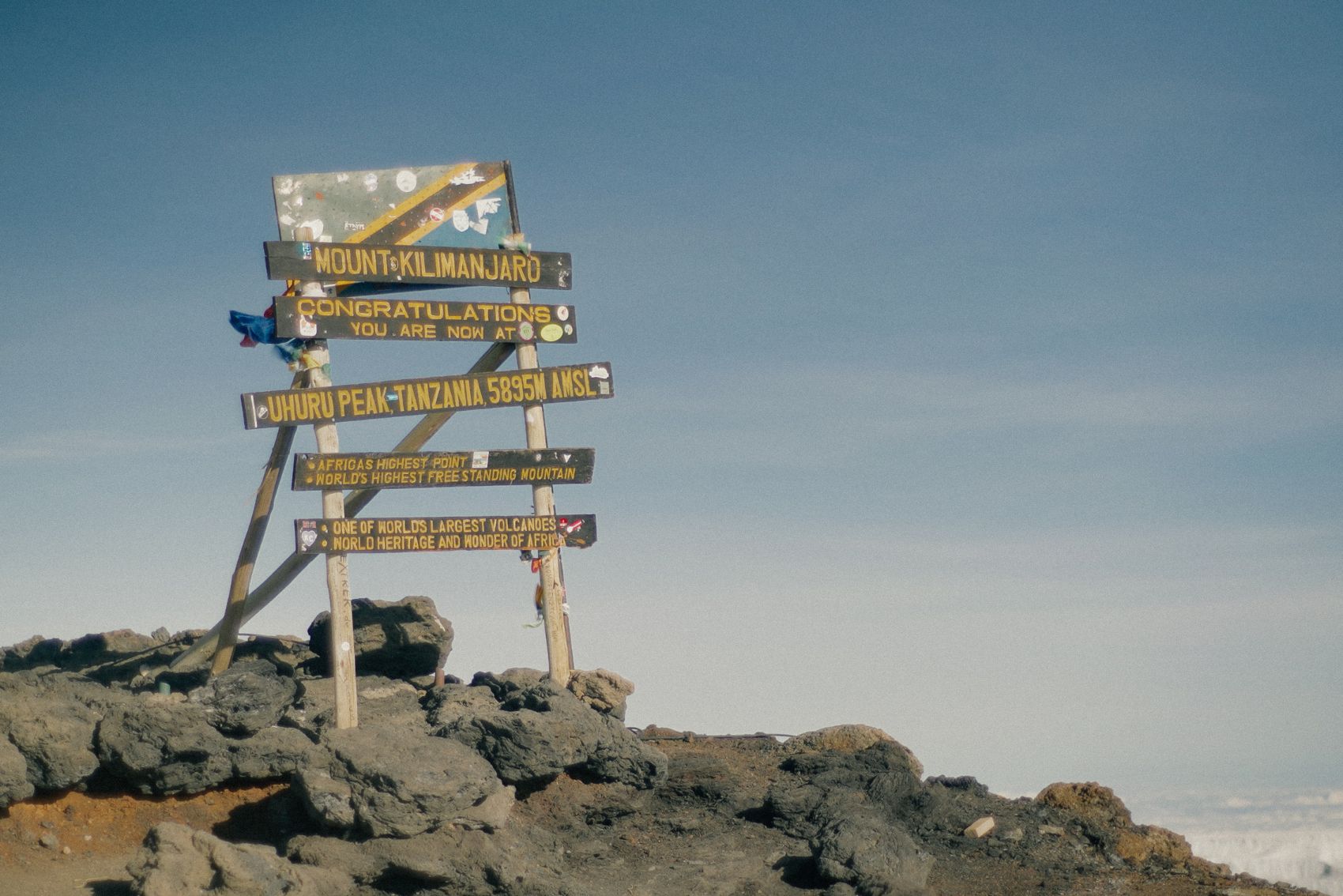 A picture of the summit of Mt. Kilimanjaro