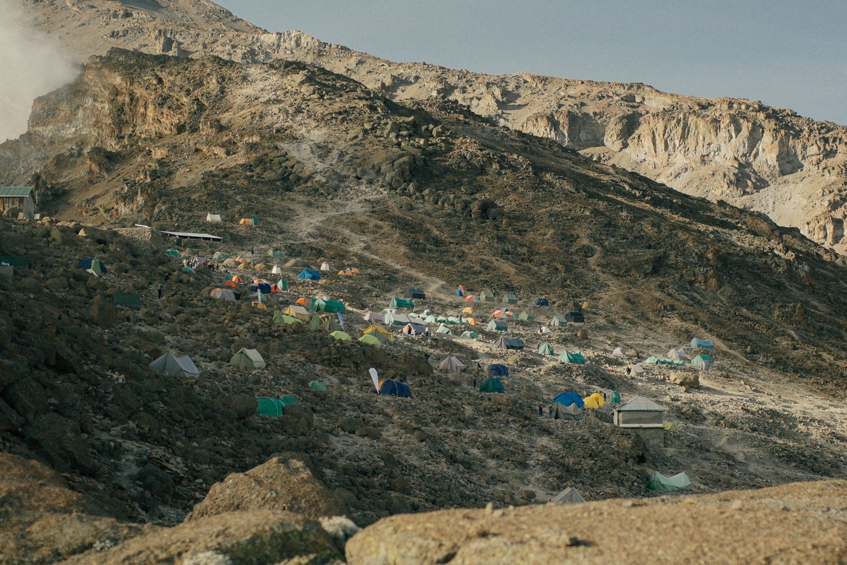 Tents on Mt. Kilimanjaro in Tanzania