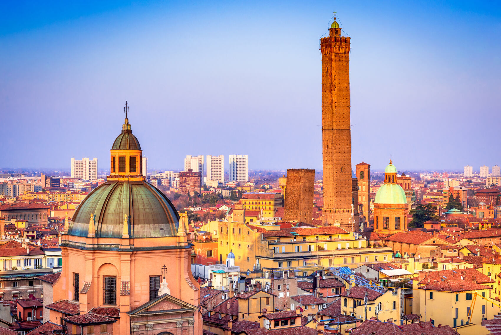 An aerial view of Bologna in Italy &mdash; emicristea