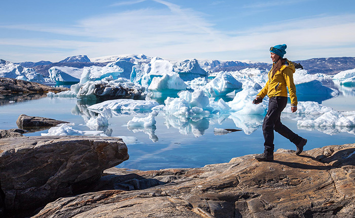 Quietly trek alongside chunks of ice, photo by Bjorgvin Hilmarsson
