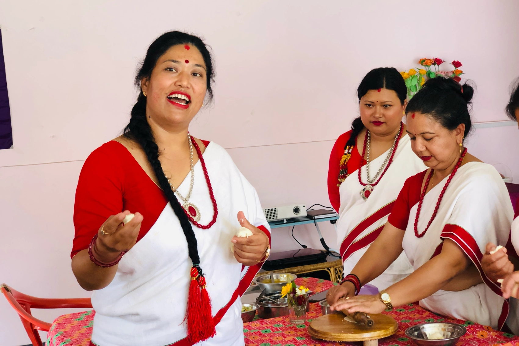 Kirtipur Community Homestay, Nepal Women making momos at Kirtipur Community Homestay in Nepal