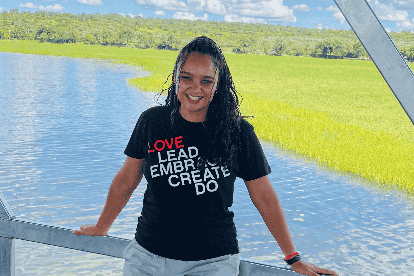 CEO Kirsti Lee November posing for a photograph in Botswana