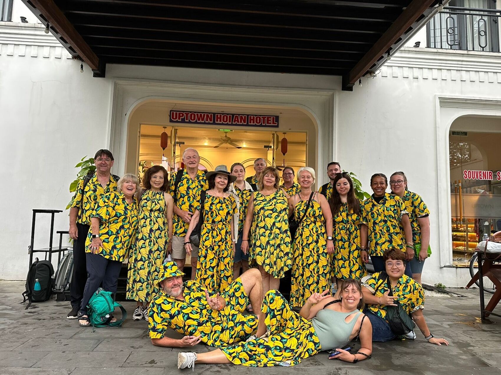 Canadian nurse Marci Holden posing with a group of travellers on a G Adventures tour