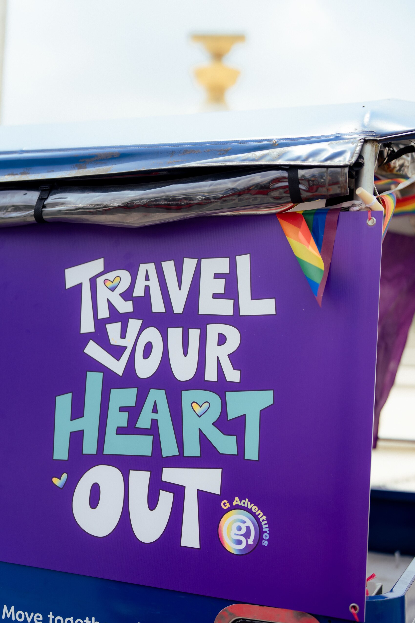 Travel Your Heart Out banner at Bangkok Pride
