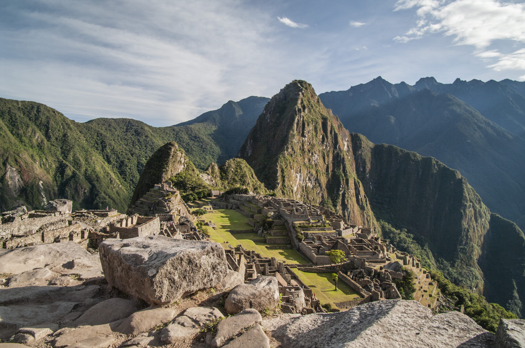 Machu Picchu in Peru in all its glory in the sun