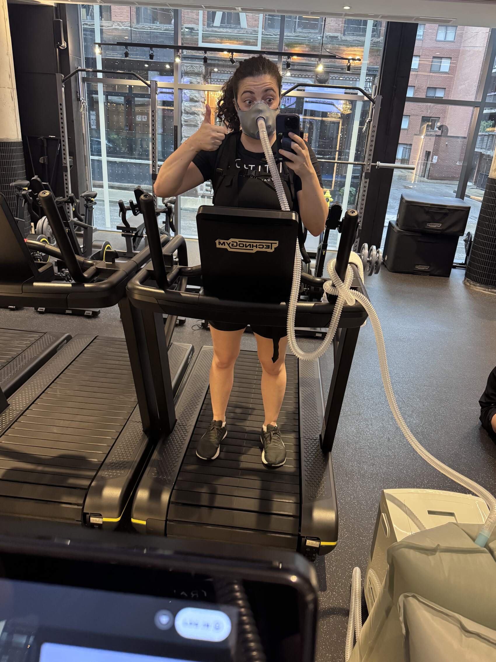 Traveller Jordan LoMonaco preparing at Altitude Athletic Training for the Salkantay Trek