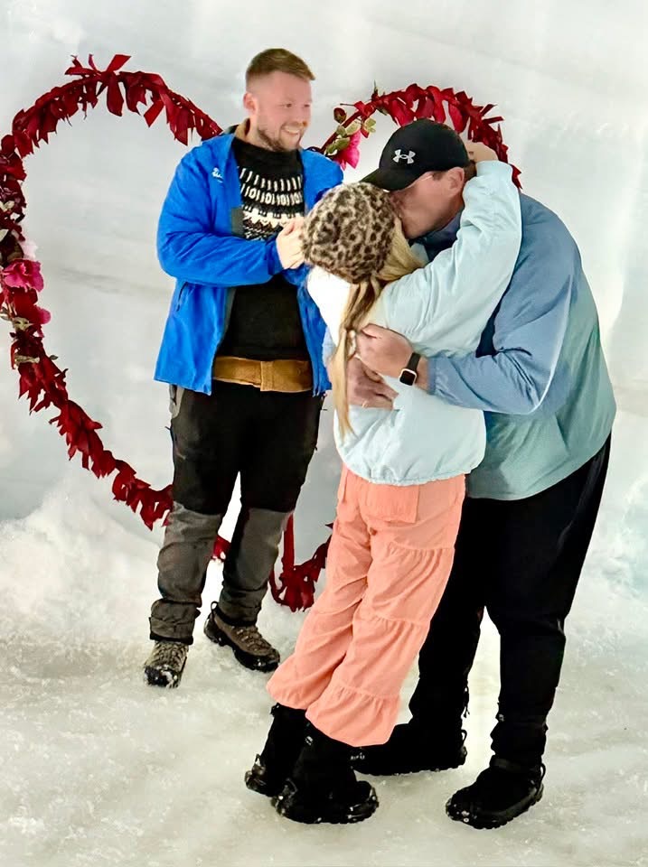 The happy couple The Ponds getting married inside an ice cave in Iceland