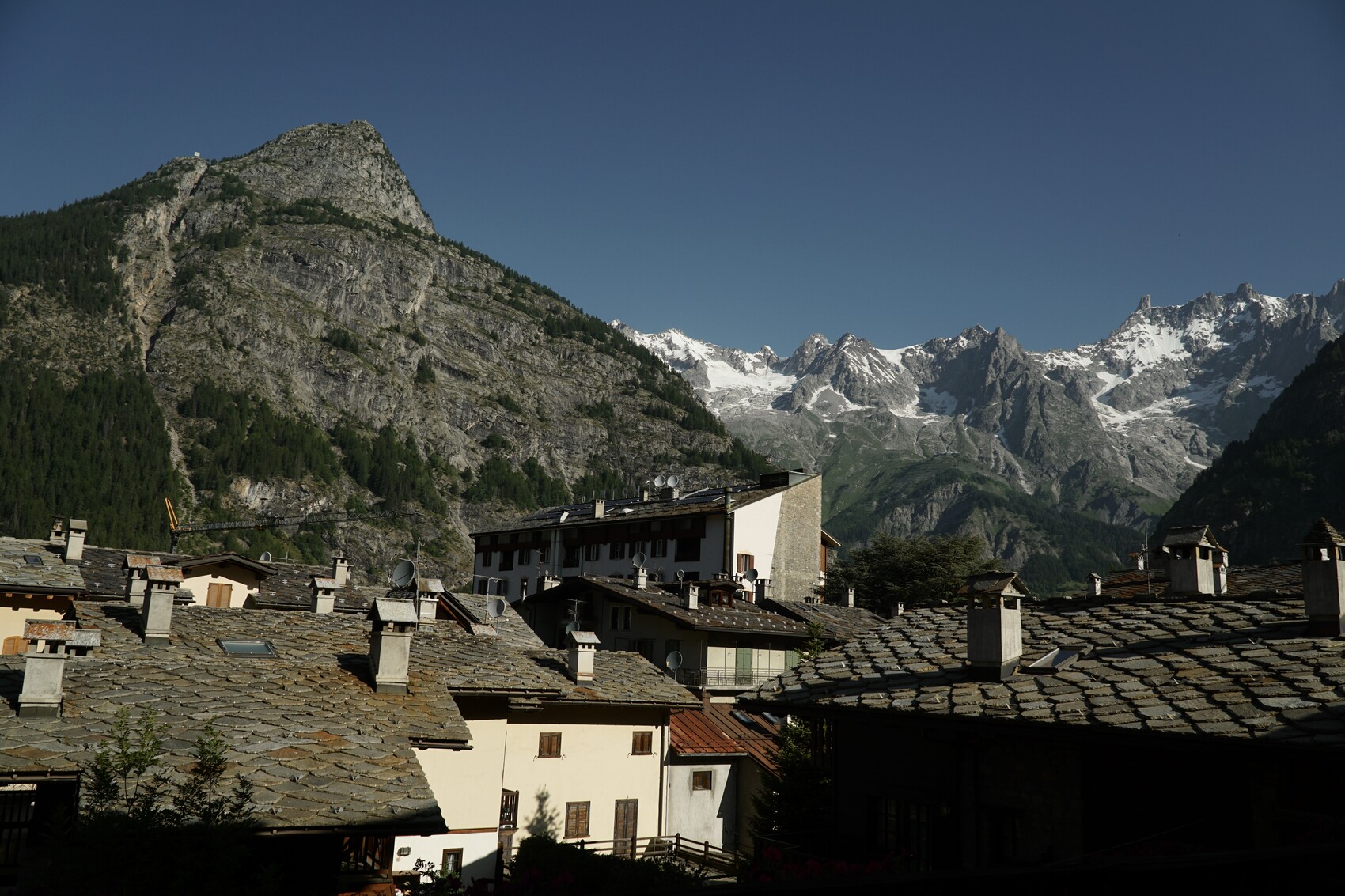 Scenery surrounding beautiful Mont Blanc in Switzerland