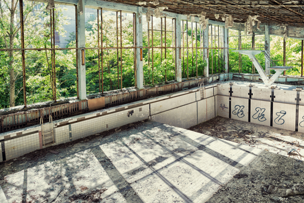 Off the deep end. An abandoned swimming pool in Pripyat. Photo courtesy William Lewis.