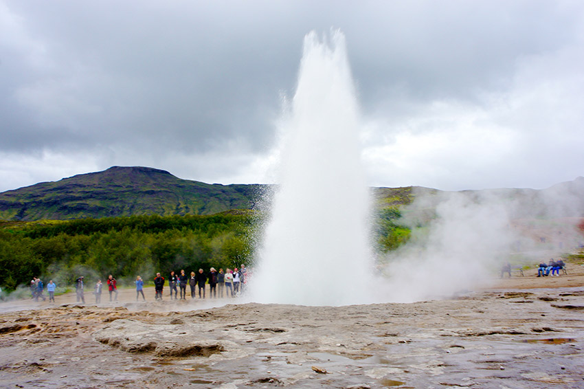 A geyser in Haukadalsvegur, Iceland.